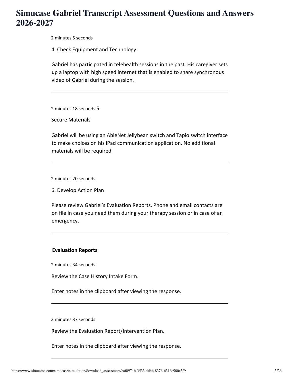 Preview page 3 of Simucase Gabriel Transcript Assessment Questions and Answers 2026-2027