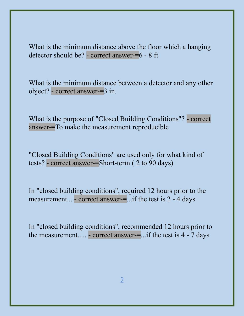 Preview page 2 of Radon Certification Test - Citizen's Guide to  Radon Test Questions Midterm Exam with Well  Updated Questions and Verifi