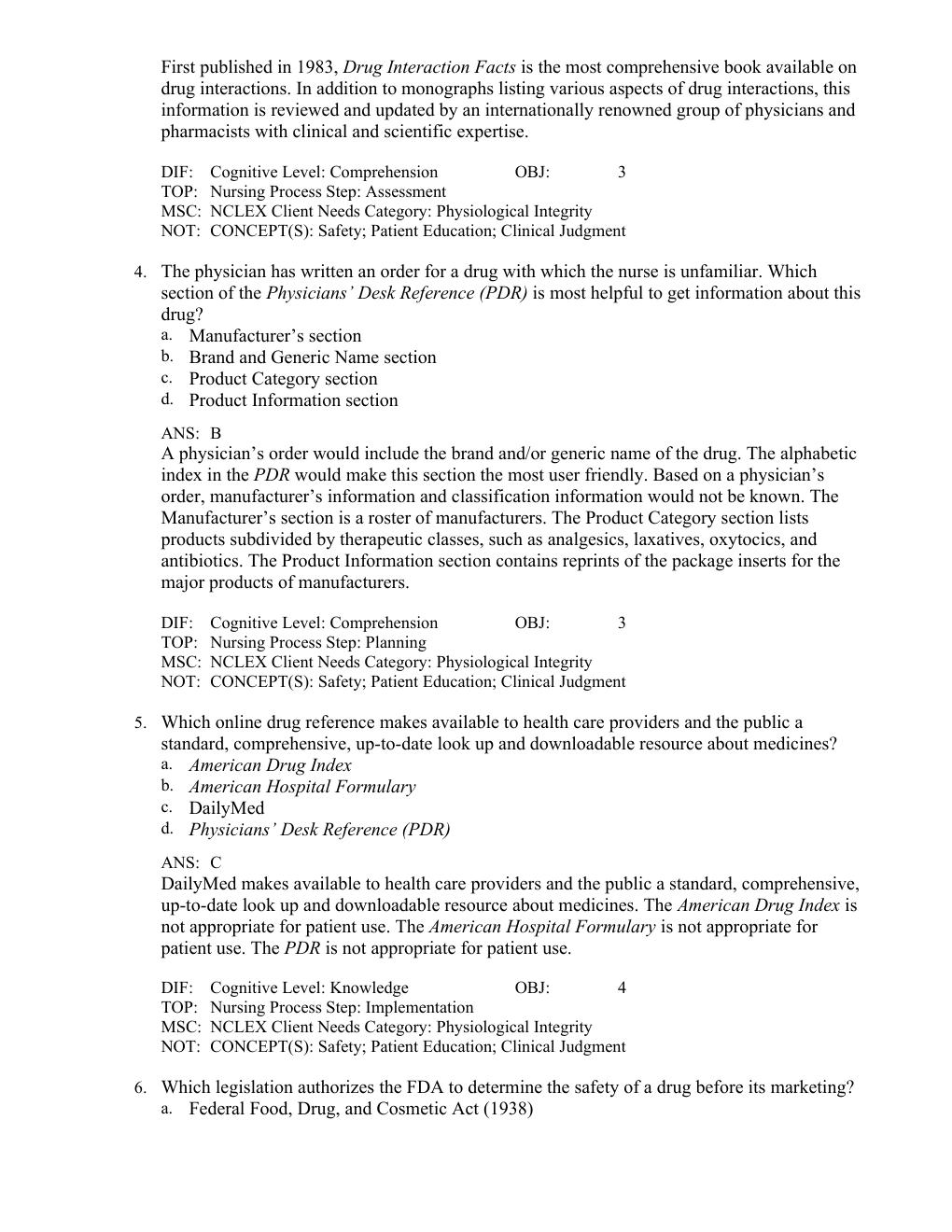 Preview page 4 of Test Bank Clayton’s Basic Pharmacology for Nurses 20th Edition