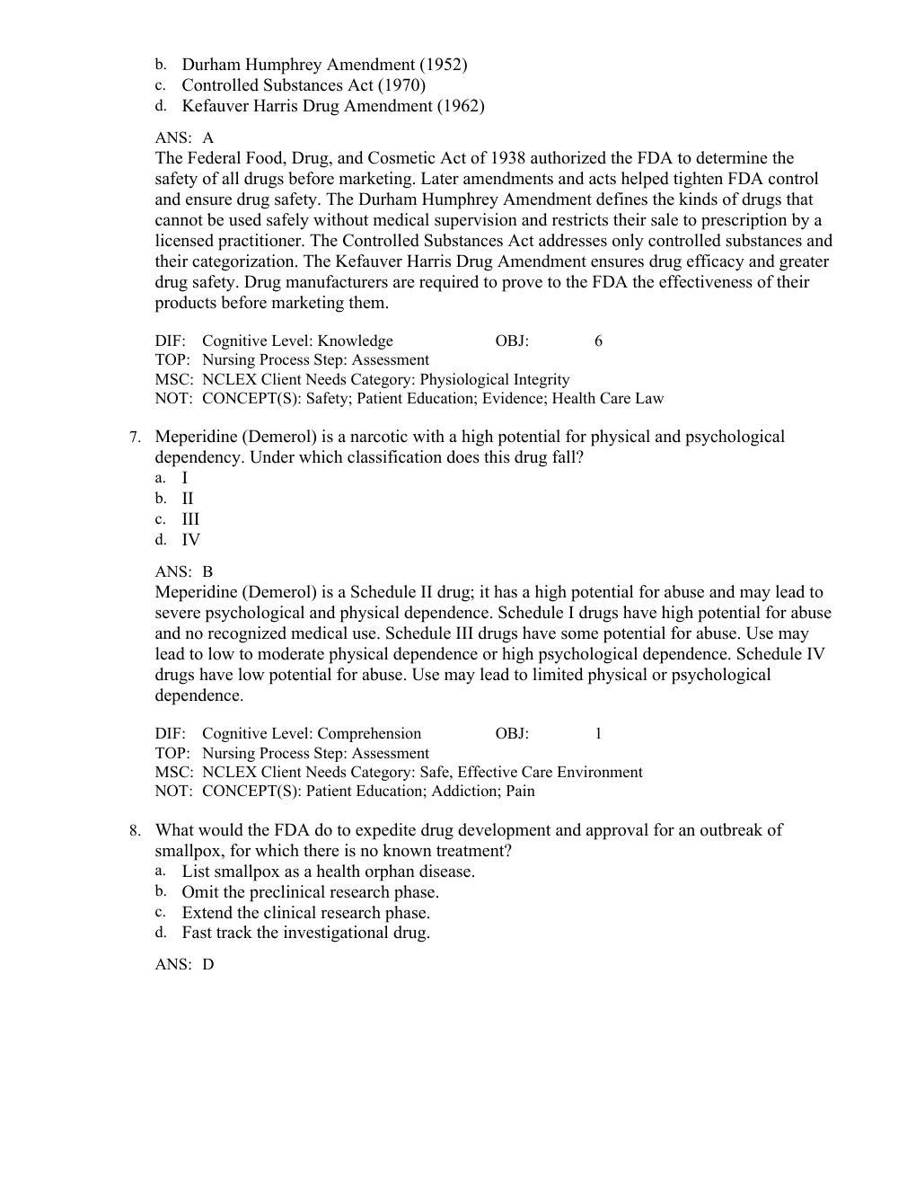 Preview page 5 of Test Bank Clayton’s Basic Pharmacology for Nurses 20th Edition