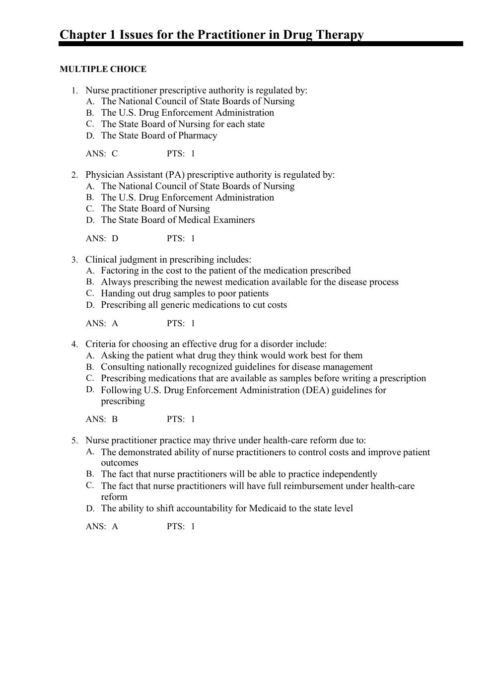 Preview page 2 of TEST BANK for Pharmacotherapeutics for Advanced Practice: A Practical Approach 5th Edition by Virginia Poole Arcangelo,