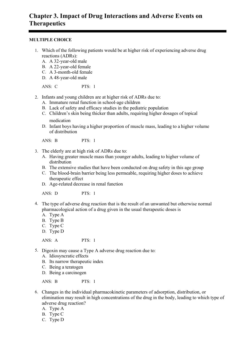 Preview page 9 of TEST BANK for Pharmacotherapeutics for Advanced Practice: A Practical Approach 5th Edition by Virginia Poole Arcangelo,