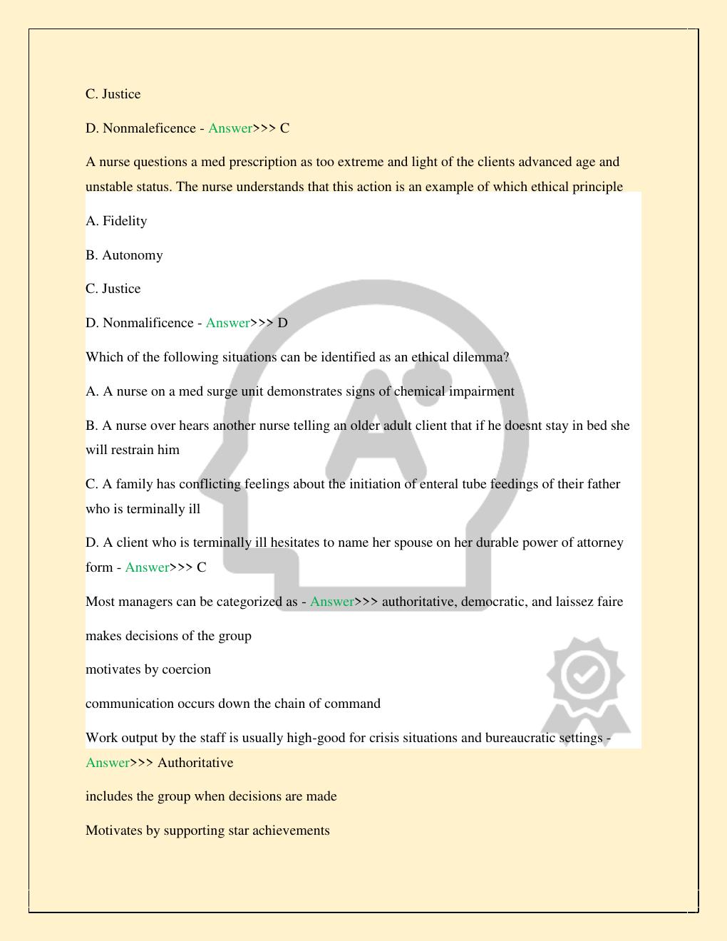 Preview page 5 of ATI NURSING COMPREHENSIVE PREDICTOR EXIT EXAM LATEST 2026/2027 ALL STUDY QUESTIONS WITH VERIFIED CORRECT ANSWERS 100% TO