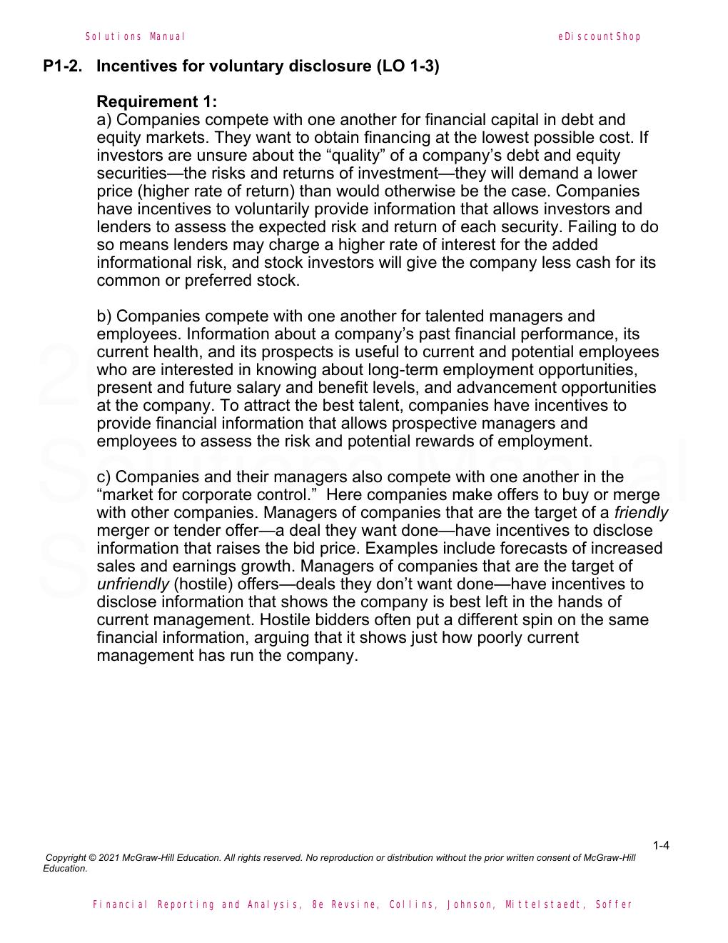 Preview page 6 of Solutions Manual For Financial Reporting and Analysis, Eighth Edition By Revsine, Collins, Johnson, Mittelstaedt, Soffer