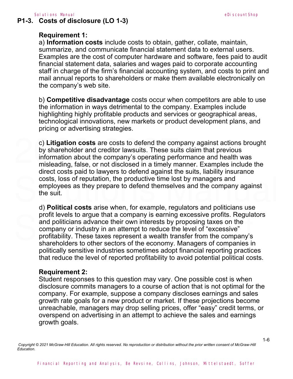 Preview page 8 of Solutions Manual For Financial Reporting and Analysis, Eighth Edition By Revsine, Collins, Johnson, Mittelstaedt, Soffer
