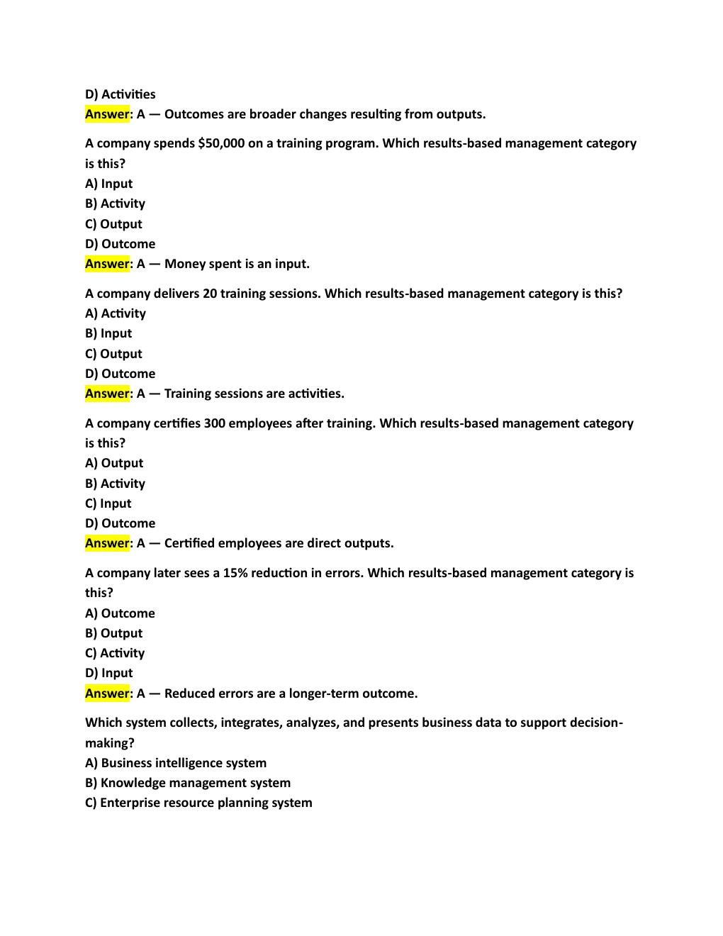 Preview page 4 of WGU C207 OBJECTIVE ASSESSMENT  DATA-DRIVEN DECISION MAKING: QUESTIONS  WITH ANSWERS AND EXPLANATIONS