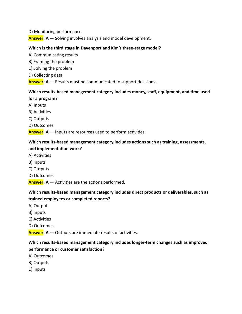 Preview page 3 of WGU D083 OBJECTIVE ASSESSMENT Data Driven Decision Making: 100 Questions with  Answers and Explanations