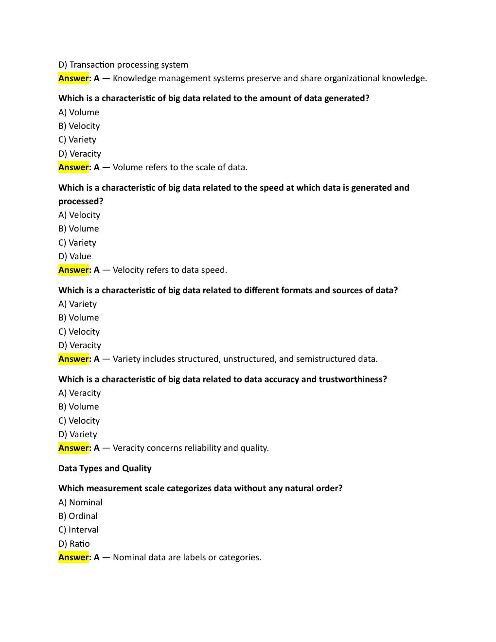 Preview page 5 of WGU D083 OBJECTIVE ASSESSMENT Data Driven Decision Making: 100 Questions with  Answers and Explanations