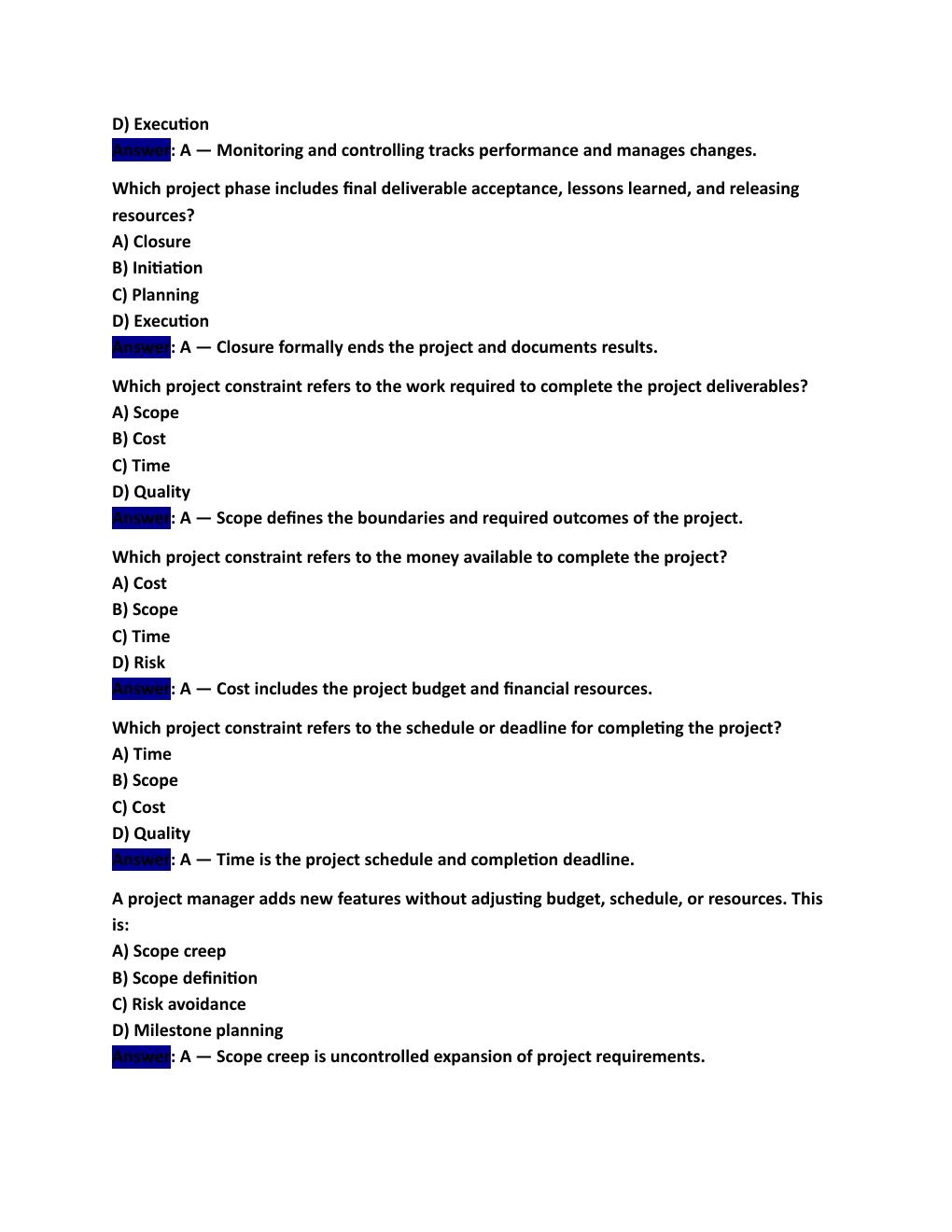 Preview page 2 of WGU D079 – Business Environment  Applications II: Process, Logistics, and  Operations: 100 Questions with Answers  and E