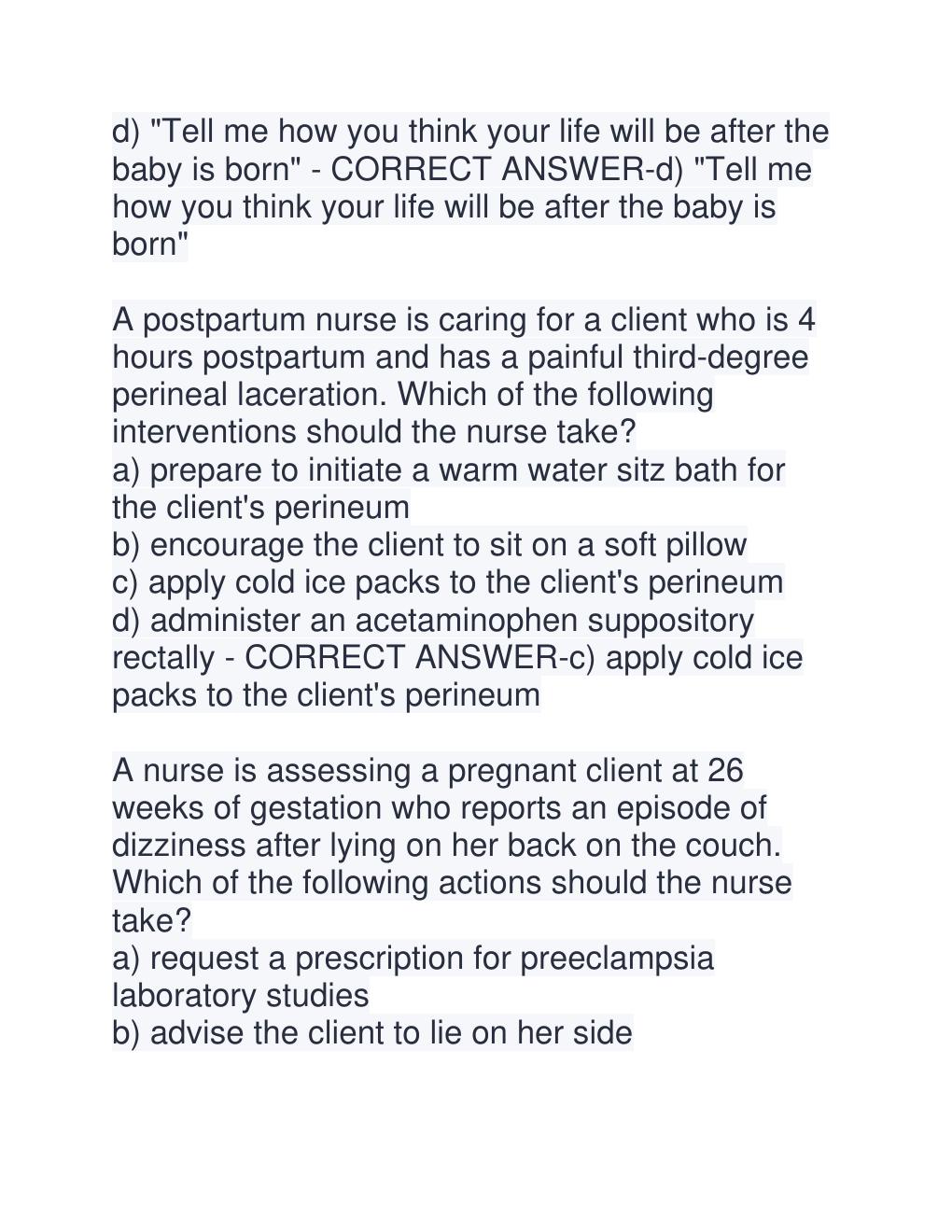 Preview page 2 of ATI RN Maternal Newborn 2026  Proctored Exam with NGN Package  Study and Test Practice.