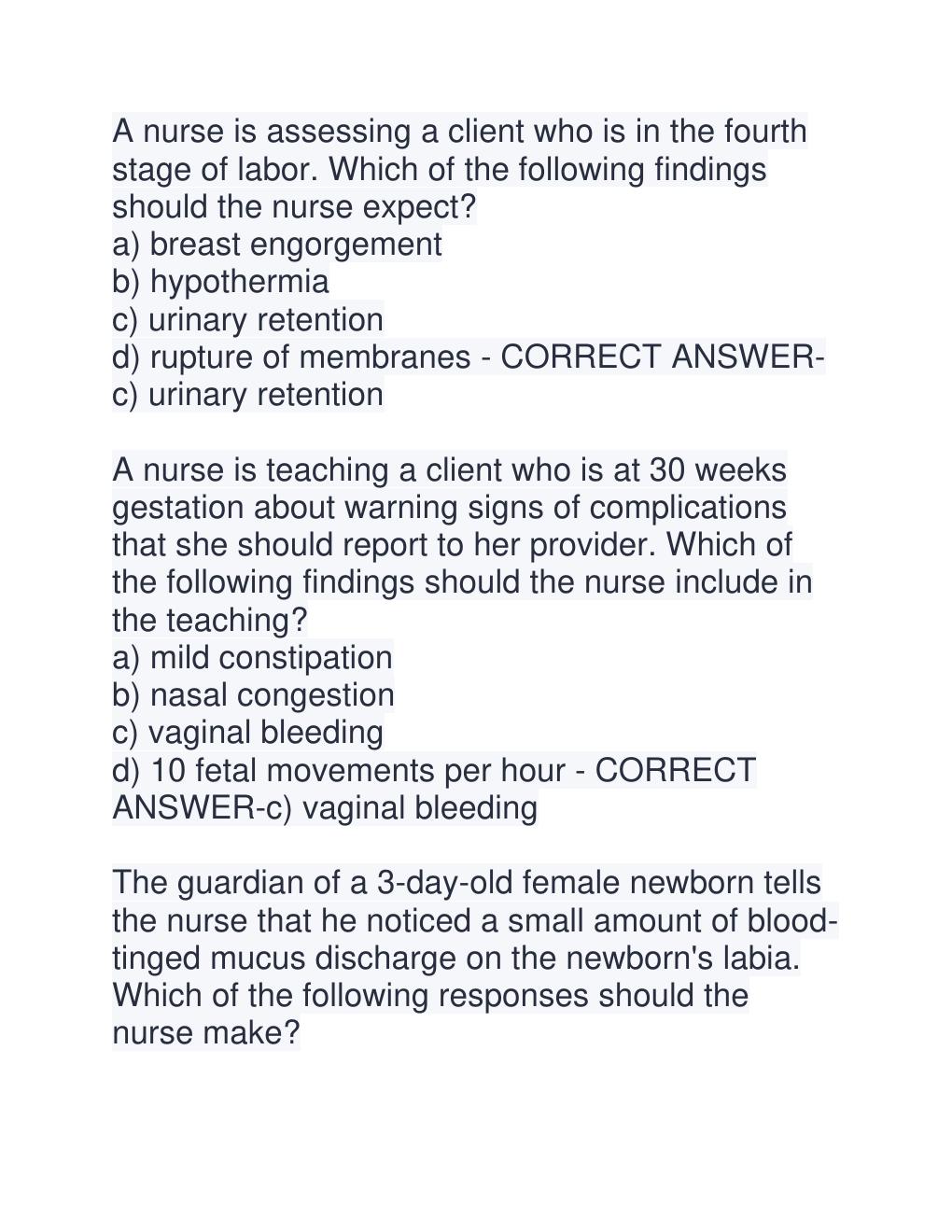 Preview page 7 of ATI RN Maternal Newborn 2026  Proctored Exam with NGN Package  Study and Test Practice.