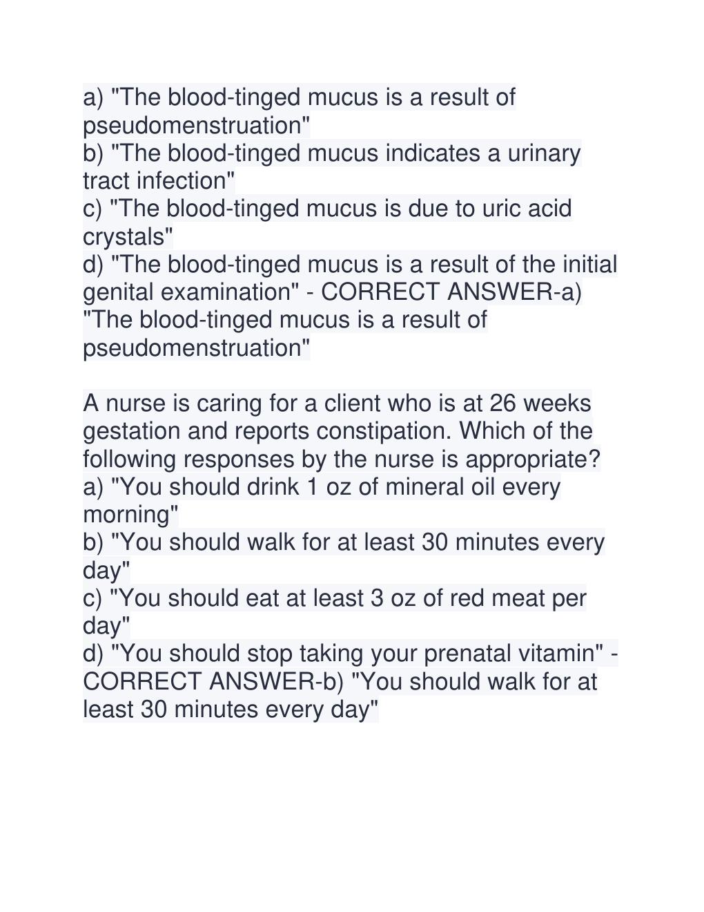 Preview page 8 of ATI RN Maternal Newborn 2026  Proctored Exam with NGN Package  Study and Test Practice.