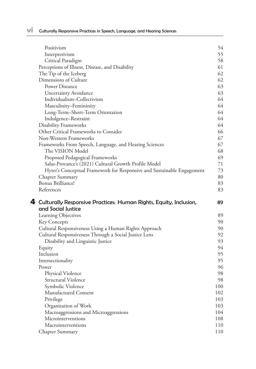 Preview page 6 of Culturally Responsive Practices in Speech Language and Hearing Sciences 3rd Edition By Yvette Hyter, Marlene Salas-Prova