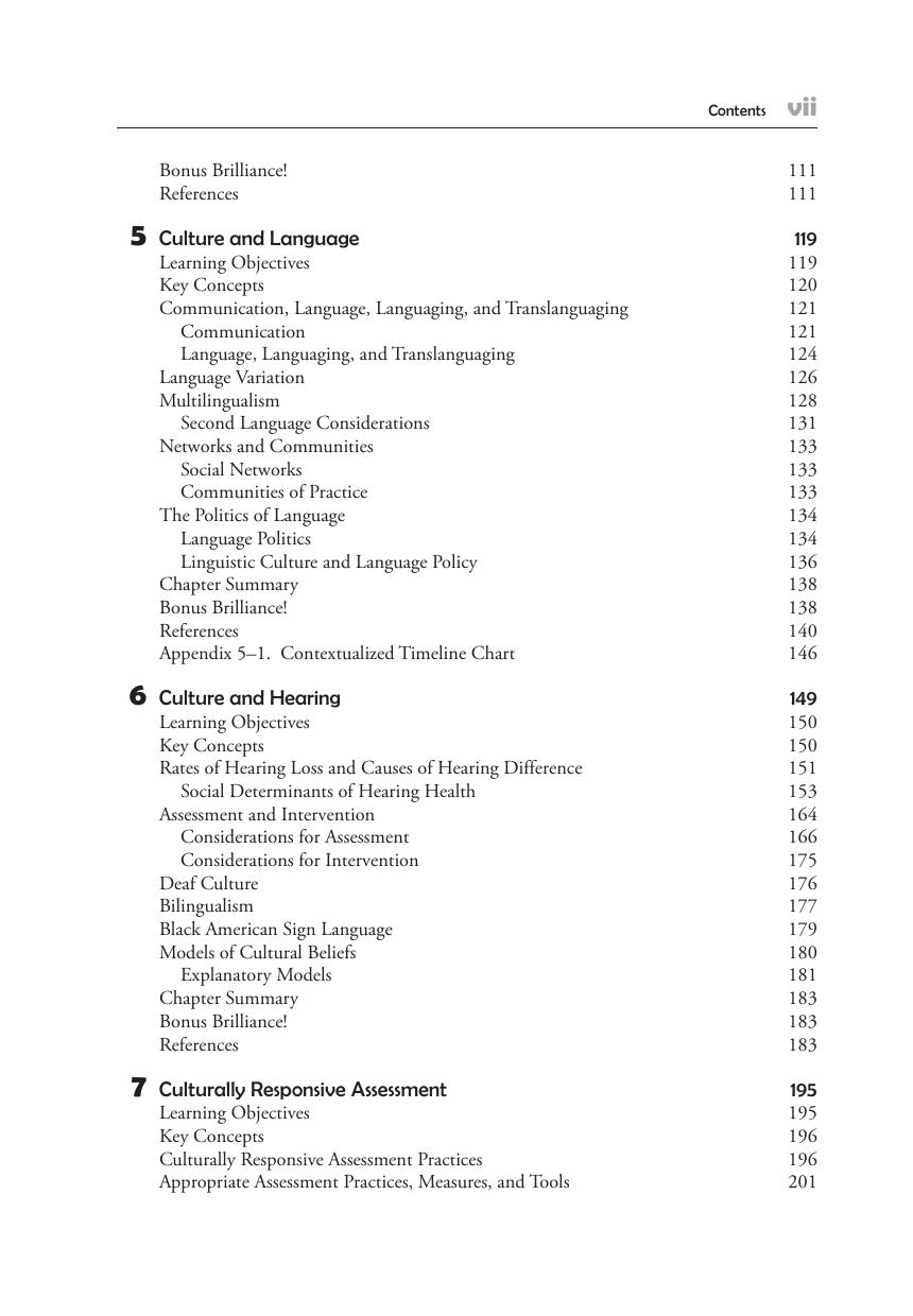 Preview page 7 of Culturally Responsive Practices in Speech Language and Hearing Sciences 3rd Edition By Yvette Hyter, Marlene Salas-Prova