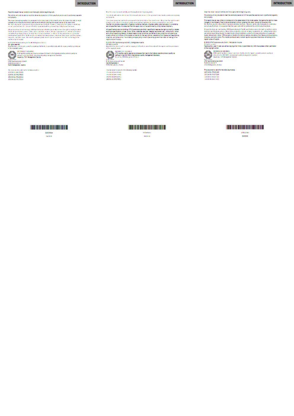 Preview page 3 of KTM 2019 - 125 150 Sx - Service Workshop Repair Manual
