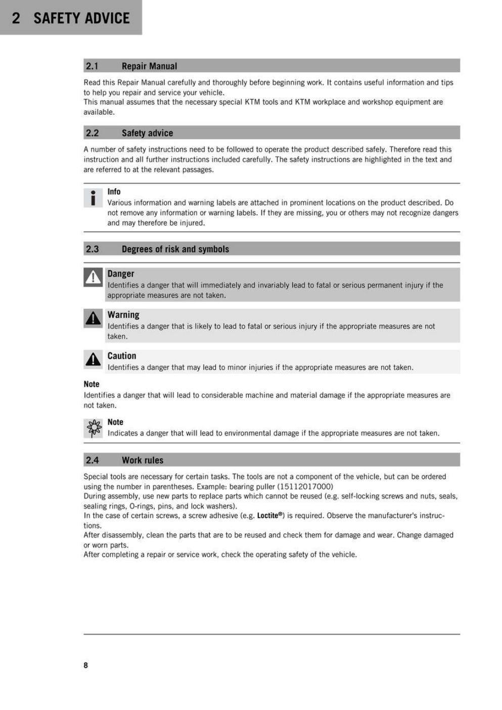 Preview page 10 of KTM 2019 - 125 150 Sx - Service Workshop Repair Manual