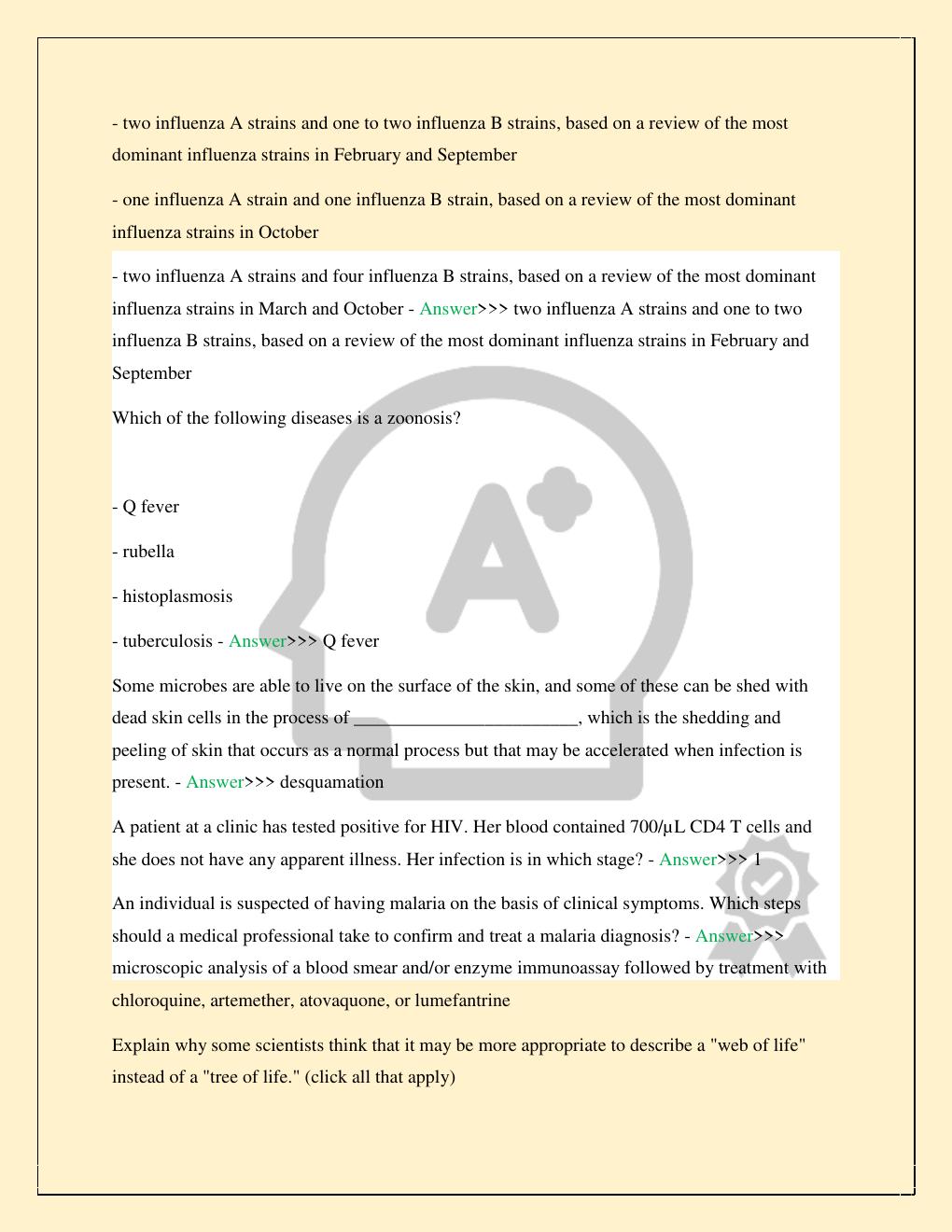 Preview page 3 of WESTCOTT MICROBIOLOGY MCB FINAL EXAM COMPLETE 2026/2027 STUDY QUESTIONS WITH CORRECT VERIFIED ANSWERS GUARANTEED PASS |