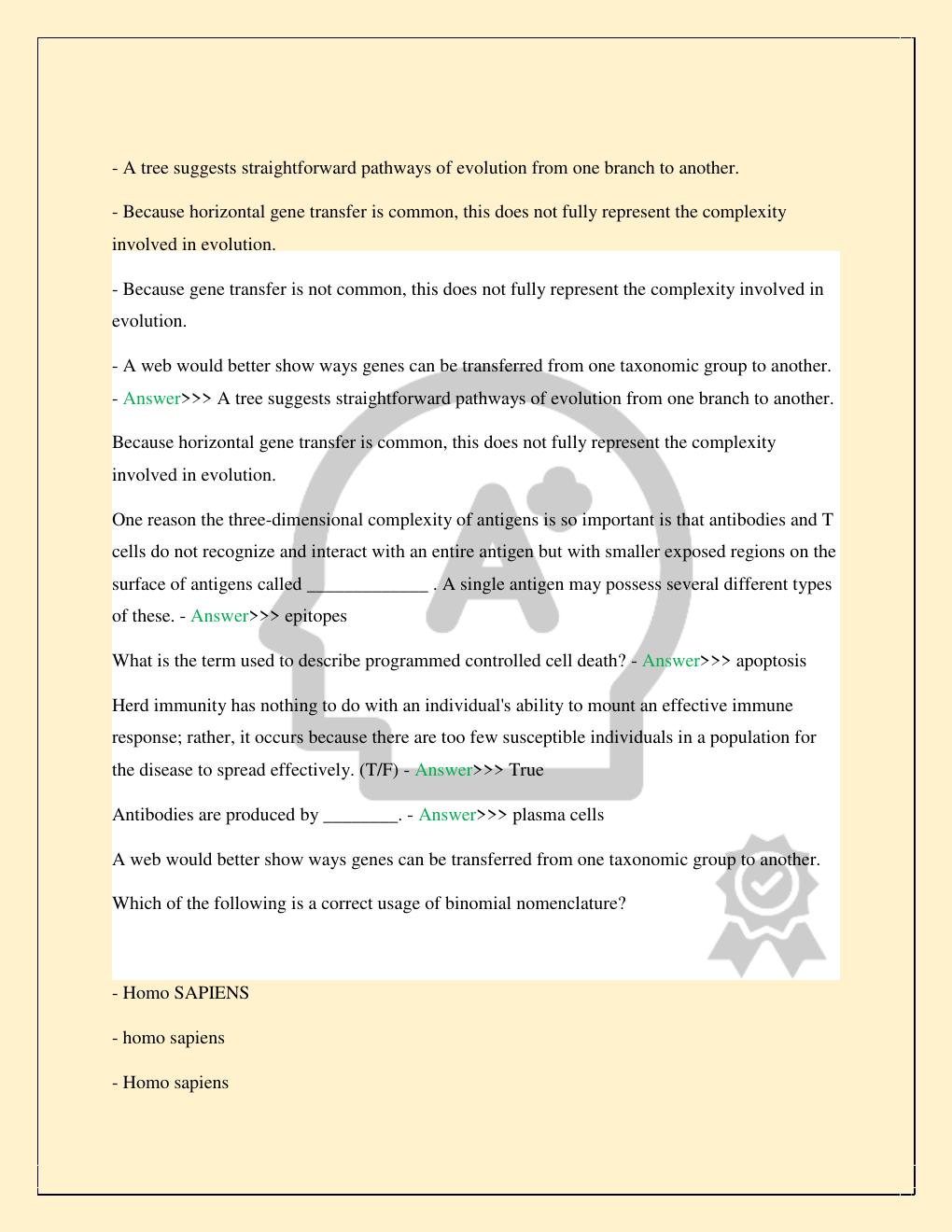 Preview page 4 of WESTCOTT MICROBIOLOGY MCB FINAL EXAM COMPLETE 2026/2027 STUDY QUESTIONS WITH CORRECT VERIFIED ANSWERS GUARANTEED PASS |