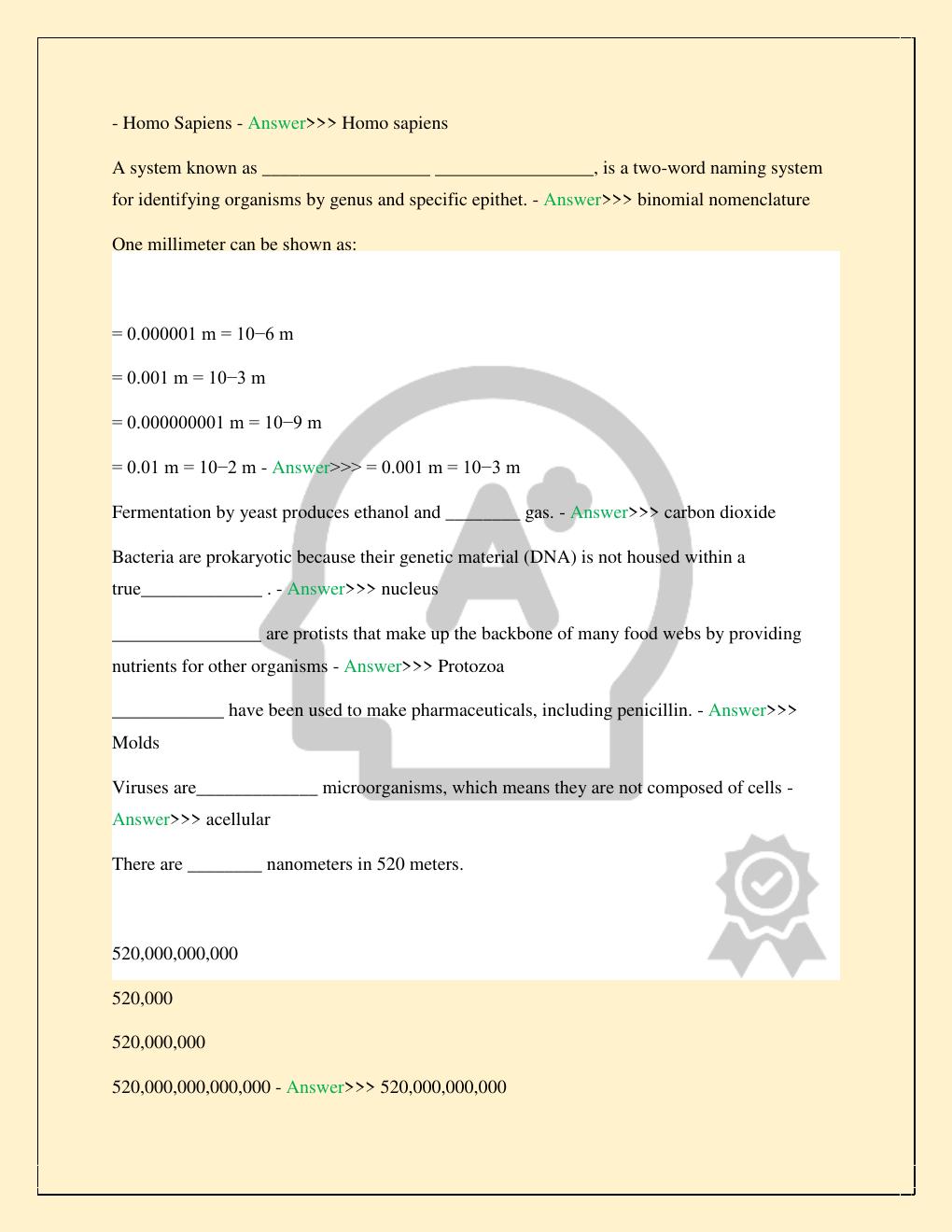 Preview page 5 of WESTCOTT MICROBIOLOGY MCB FINAL EXAM COMPLETE 2026/2027 STUDY QUESTIONS WITH CORRECT VERIFIED ANSWERS GUARANTEED PASS |