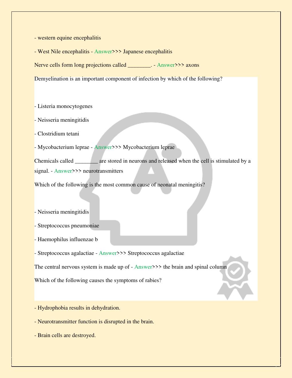Preview page 7 of WESTCOTT MICROBIOLOGY MCB FINAL EXAM COMPLETE 2026/2027 STUDY QUESTIONS WITH CORRECT VERIFIED ANSWERS GUARANTEED PASS |