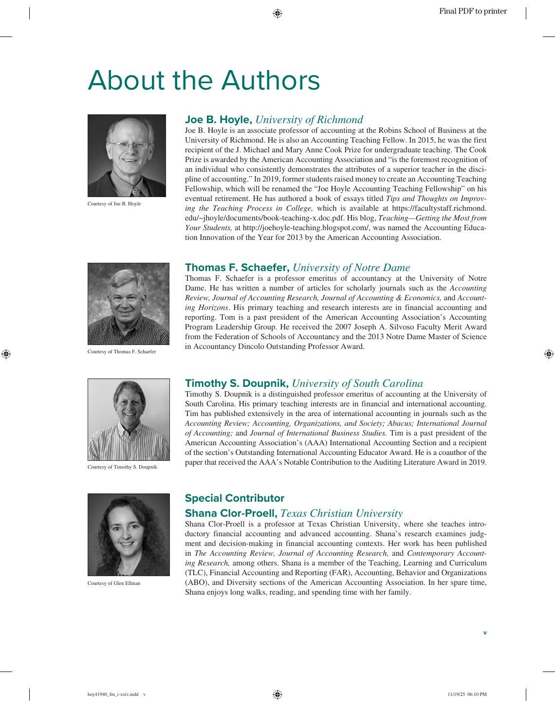 Preview page 6 of Advanced Accounting 2026 Release By Joe Ben Hoyle, Thomas Schaefer, Timothy Doupnik