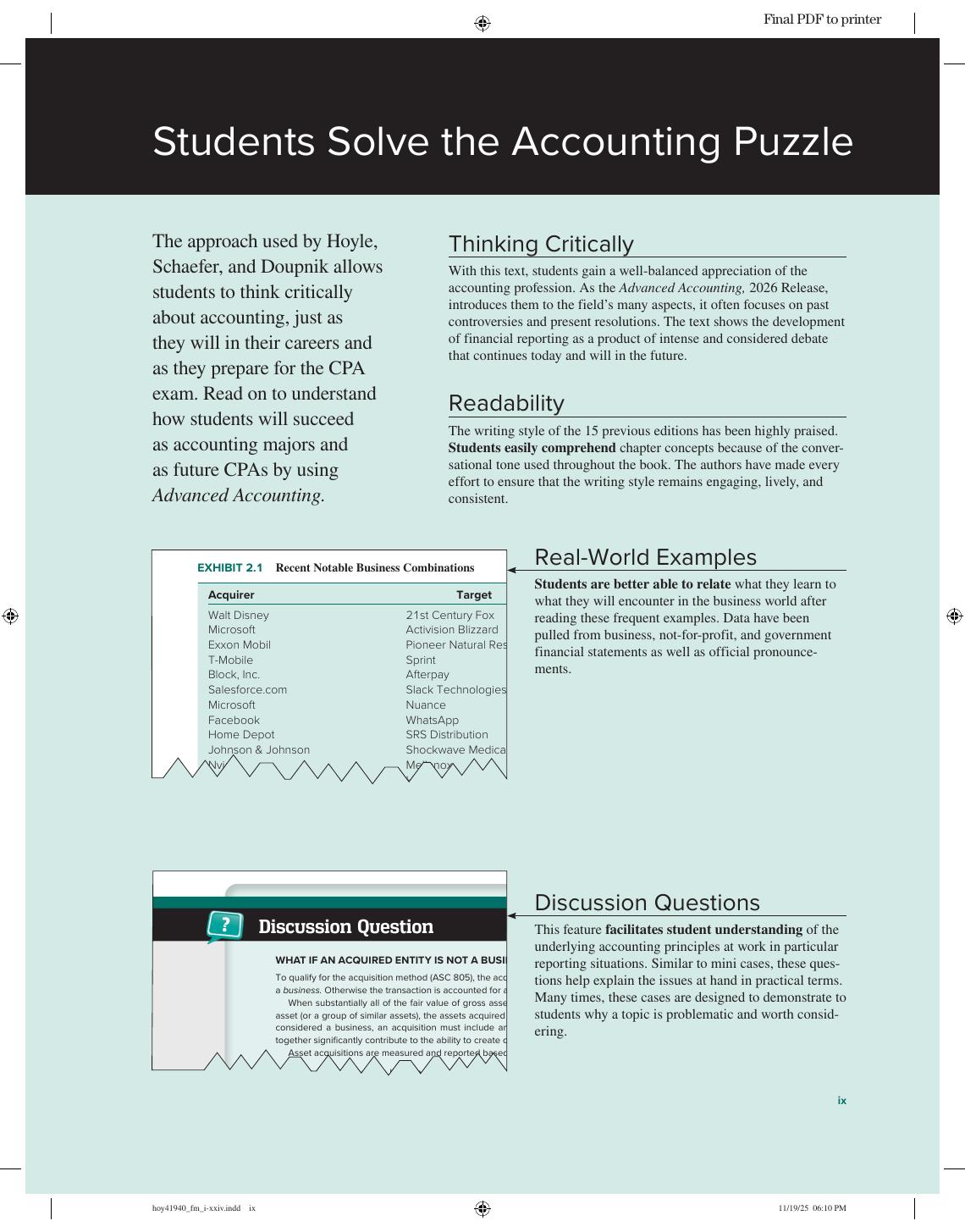 Preview page 10 of Advanced Accounting 2026 Release By Joe Ben Hoyle, Thomas Schaefer, Timothy Doupnik