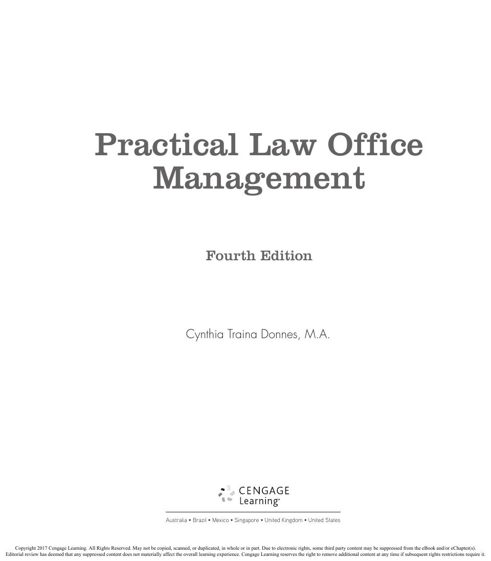 Preview page 4 of Practical Law Office Management 4th Edition By Cynthia Traina Donnes