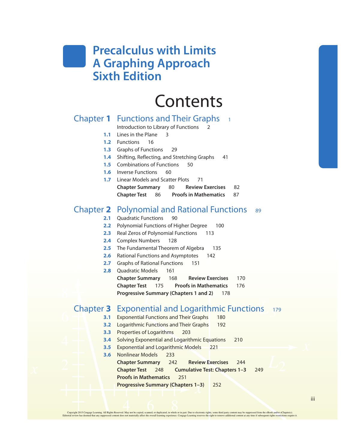 Preview page 9 of Precalculus with Limits A Graphing Approach, Texas Edition 6th Edition By Ron Larson