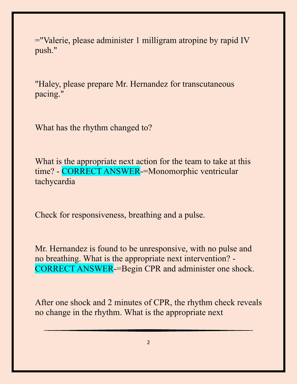Preview page 2 of Team Response FINAL SCENARIO Javier Hernandez (Ihuman Case Study) Exam with Well Updated Questions and Verified Answers