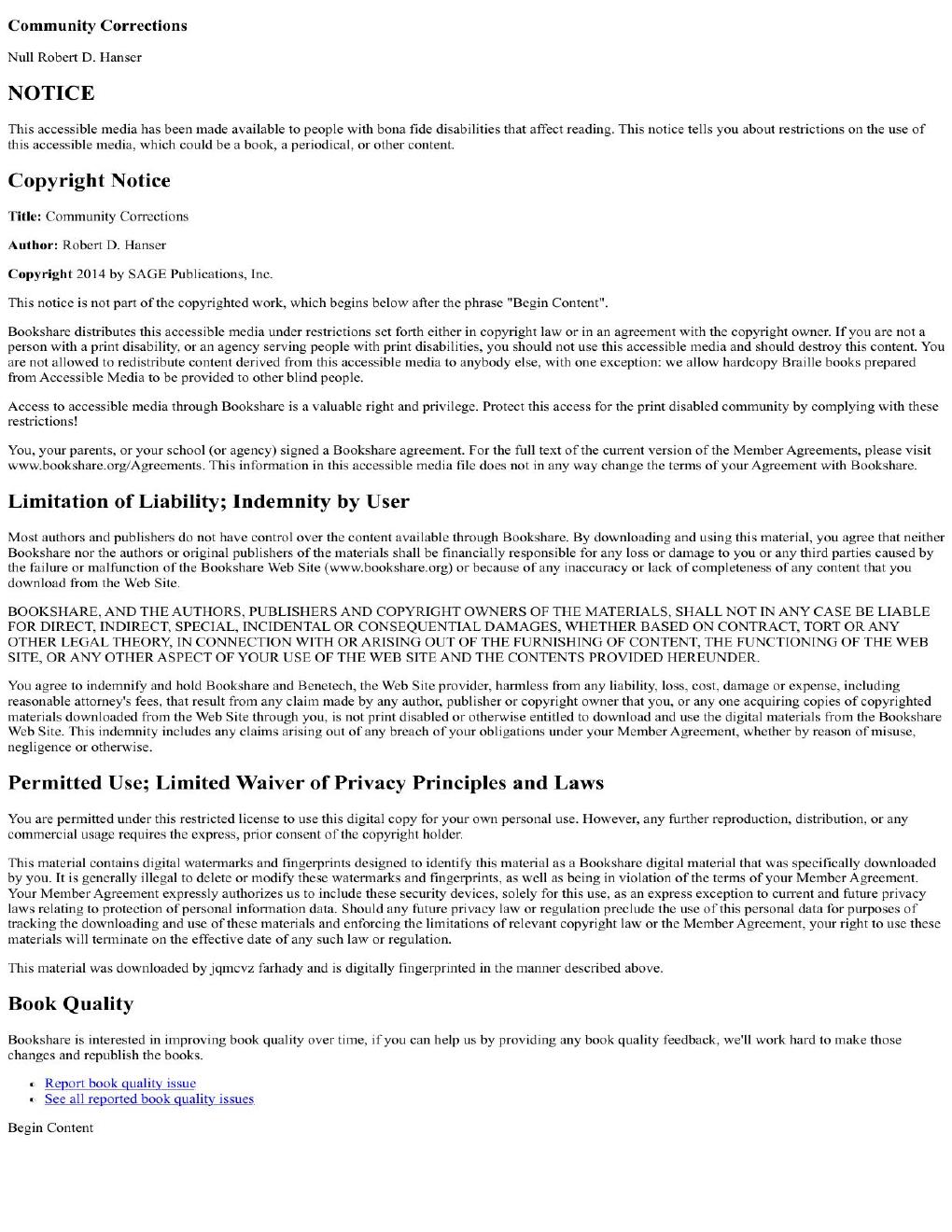Preview page 2 of Community Corrections 2nd Edition By Robert Hanser