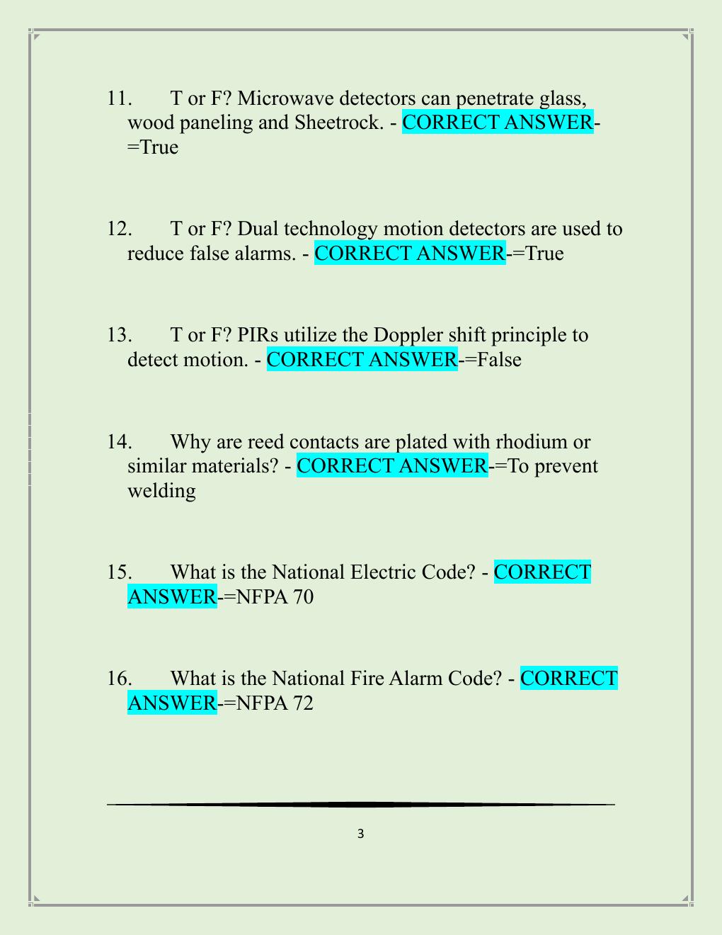 Preview page 3 of Utah burglar alarm Qualifying Agent 120 Questions with 100