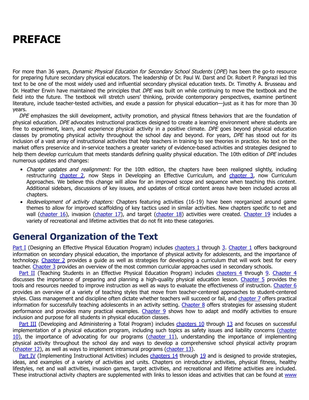 Preview page 9 of Dynamic Physical Education for Secondary School Students 10th Edition By Timothy Brusseau, Heather Erwin, Paul Darst, Ro
