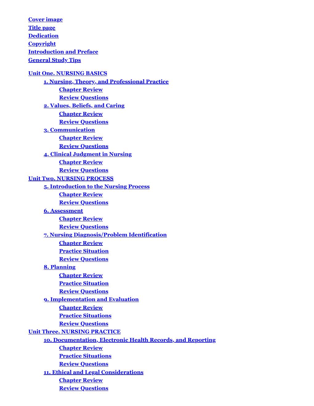Preview page 3 of Study Guide for Fundamentals of Nursing 4th Edition By Barbara Yoost