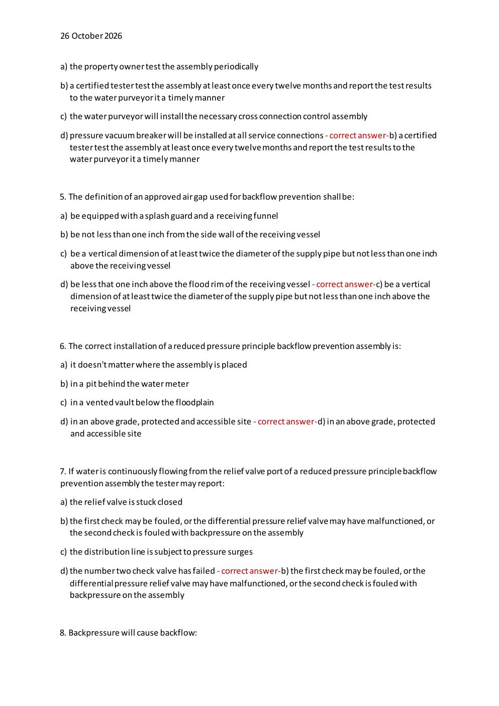 Preview page 2 of BACKFLOW PREVENTION FINAL EXAM 2026/2027 | 130 HIGH- YIELD QUESTIONS & VERIFIED ANSWERS | BACKFLOW  CERTIFICATION EXAM P