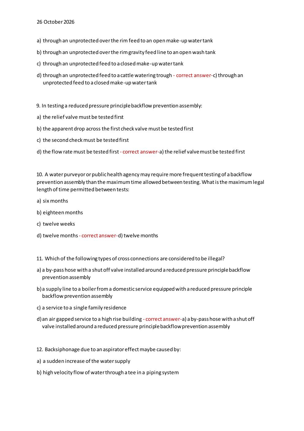 Preview page 3 of BACKFLOW PREVENTION FINAL EXAM 2026/2027 | 130 HIGH- YIELD QUESTIONS & VERIFIED ANSWERS | BACKFLOW  CERTIFICATION EXAM P