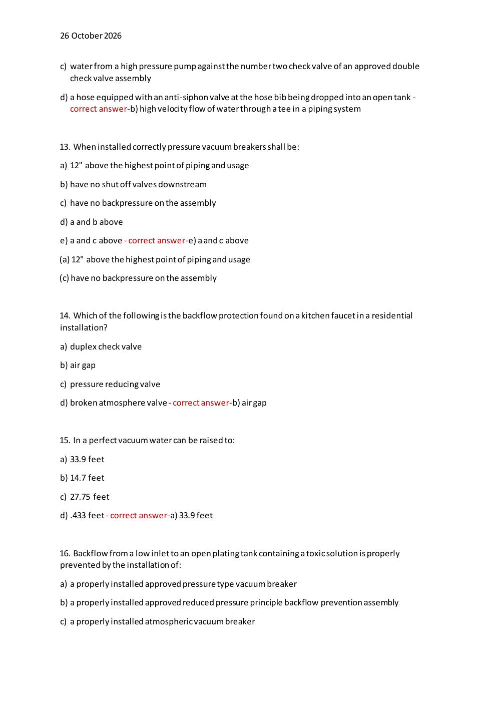 Preview page 4 of BACKFLOW PREVENTION FINAL EXAM 2026/2027 | 130 HIGH- YIELD QUESTIONS & VERIFIED ANSWERS | BACKFLOW  CERTIFICATION EXAM P