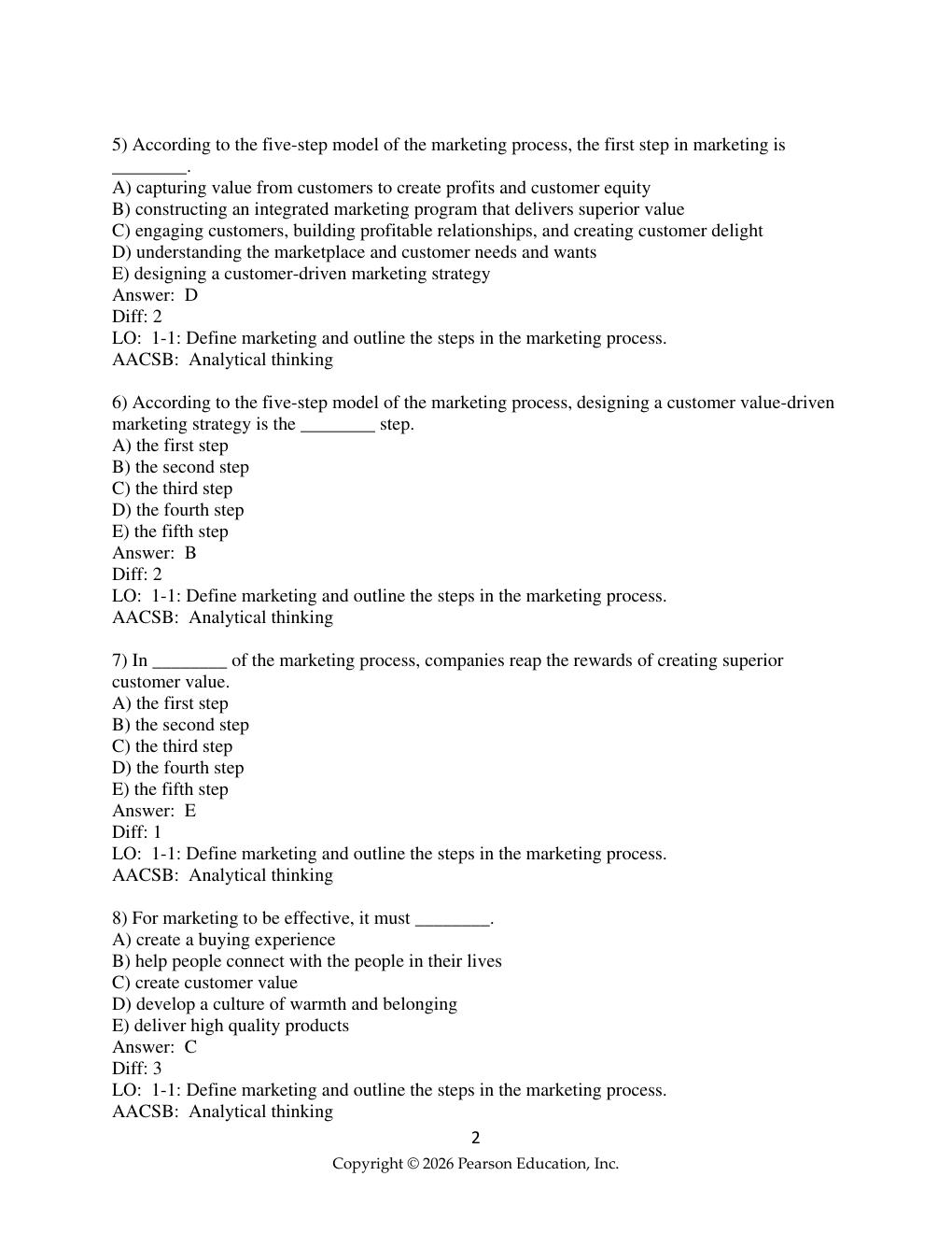 Preview page 2 of Test Bank for Marketing: An Introduction, 16th Edition Gary Armstrong
