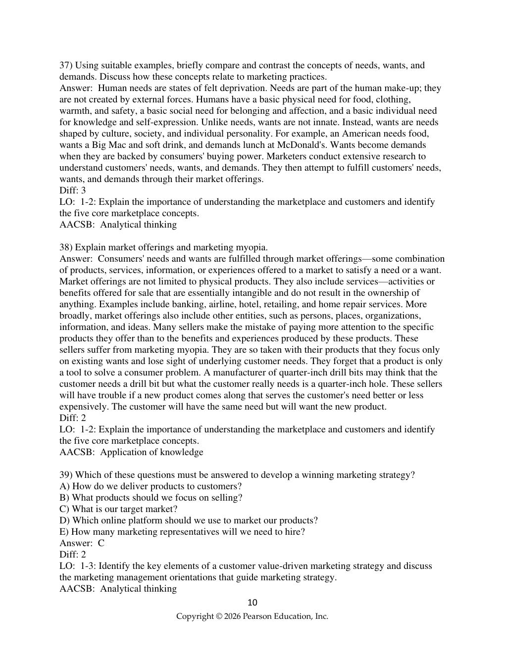 Preview page 10 of Test Bank for Marketing: An Introduction, 16th Edition Gary Armstrong