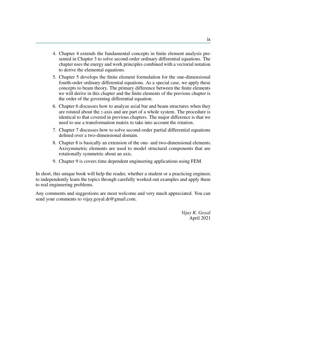 Preview page 9 of PDF(ebook) Solution To Engineering Problems Using Finite Elements, By  vijay k Goyal and Vinay k.Goyal,1e