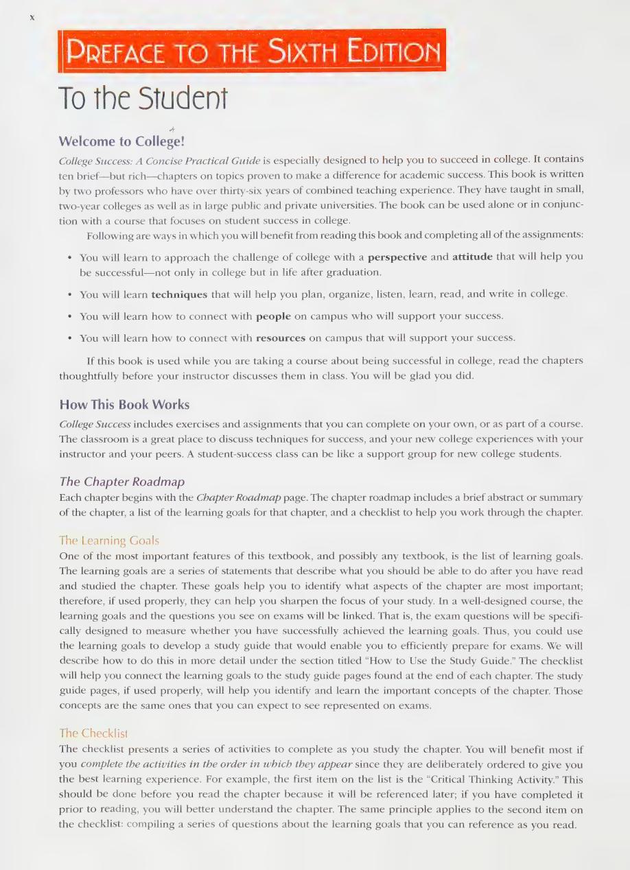 Preview page 10 of College Success a Concise Practical Guide 6th Edition By David Strickland, Carol Strickland