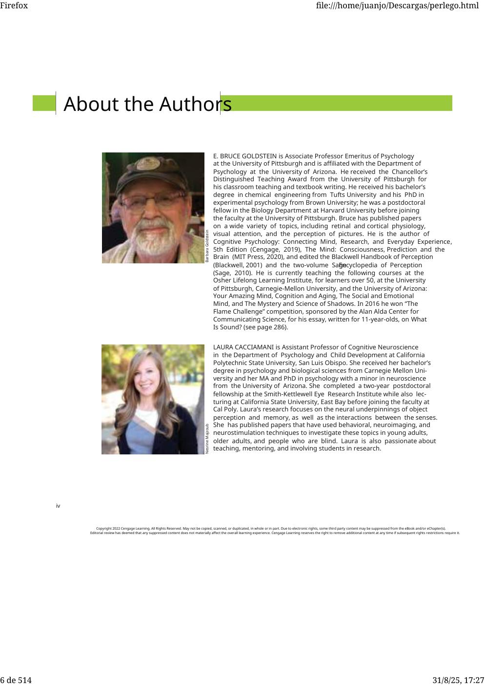 Preview page 6 of eBook [PDF] Sensation and Perception By E. Bruce Goldstein, James Brockmole