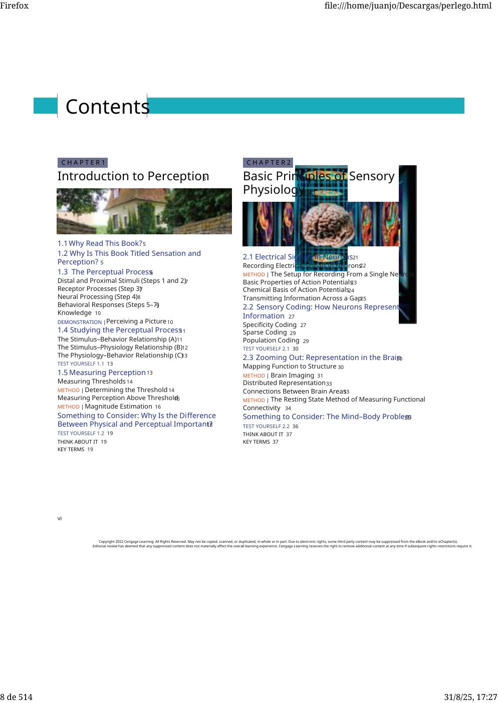 Preview page 8 of eBook [PDF] Sensation and Perception By E. Bruce Goldstein, James Brockmole