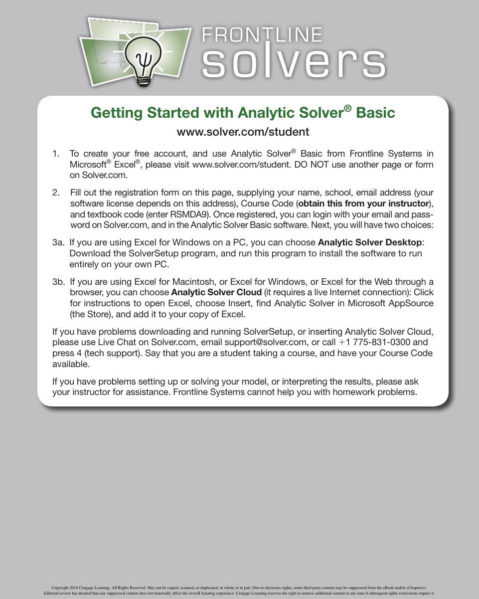Preview page 7 of Spreadsheet Modeling and Decision Analysis A Practical Introduction to Business Analytics 9th Edition By Cliff Ragsdale