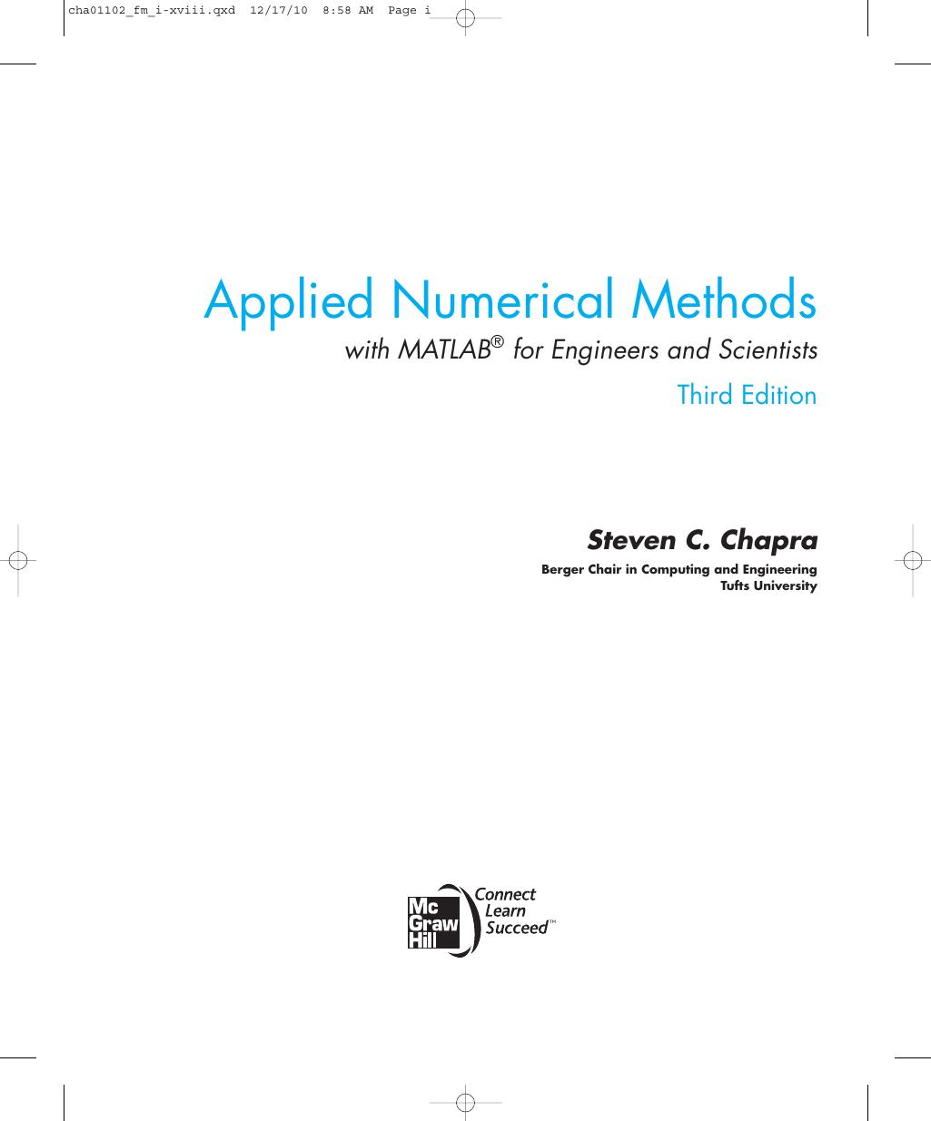 Preview page 3 of Applied Numerical Methods With MATLAB for Engineers & Scientists 3rd Edition By Steven Chapra