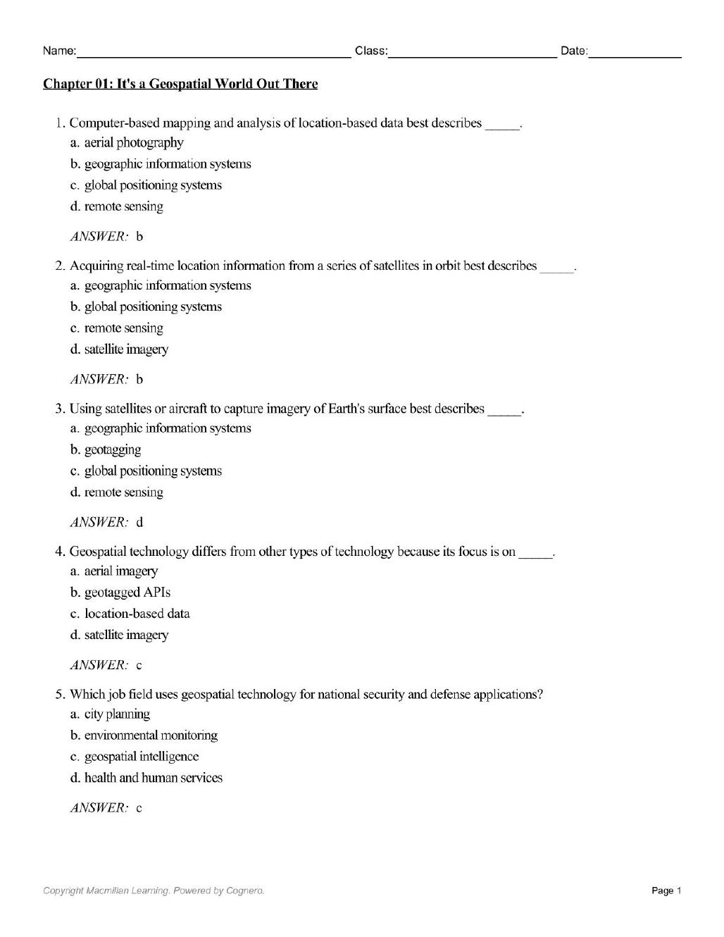 Preview page 3 of Test Bank For Introduction to Geospatial Technology 6th Edition By Bradley Shellito