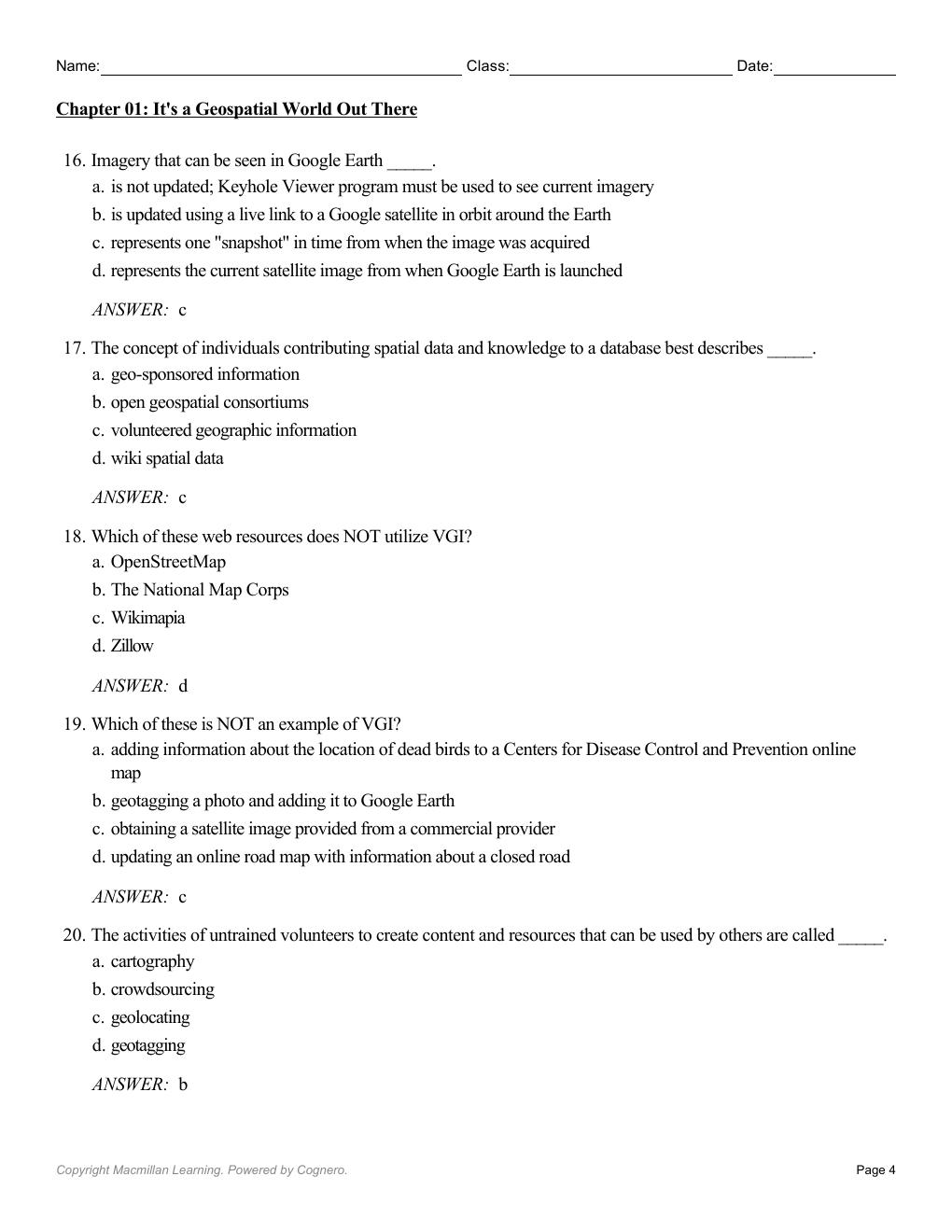 Preview page 6 of Test Bank For Introduction to Geospatial Technology 6th Edition By Bradley Shellito