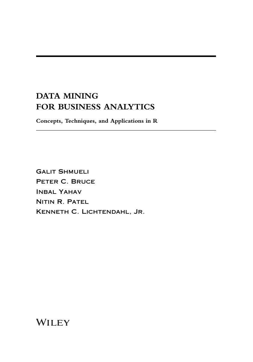 Preview page 5 of Data Mining for Business Intelligence Concepts Techniques and Applications in R 1st Edition By Galit Shmueli