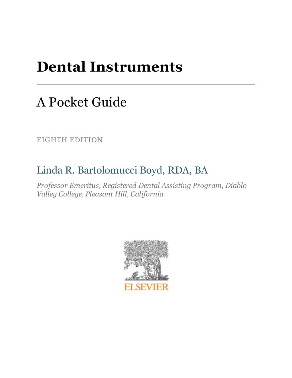 Preview page 2 of Dental Instruments A Pocket Guide 8th Edition By Linda Bartolomucci Boyd