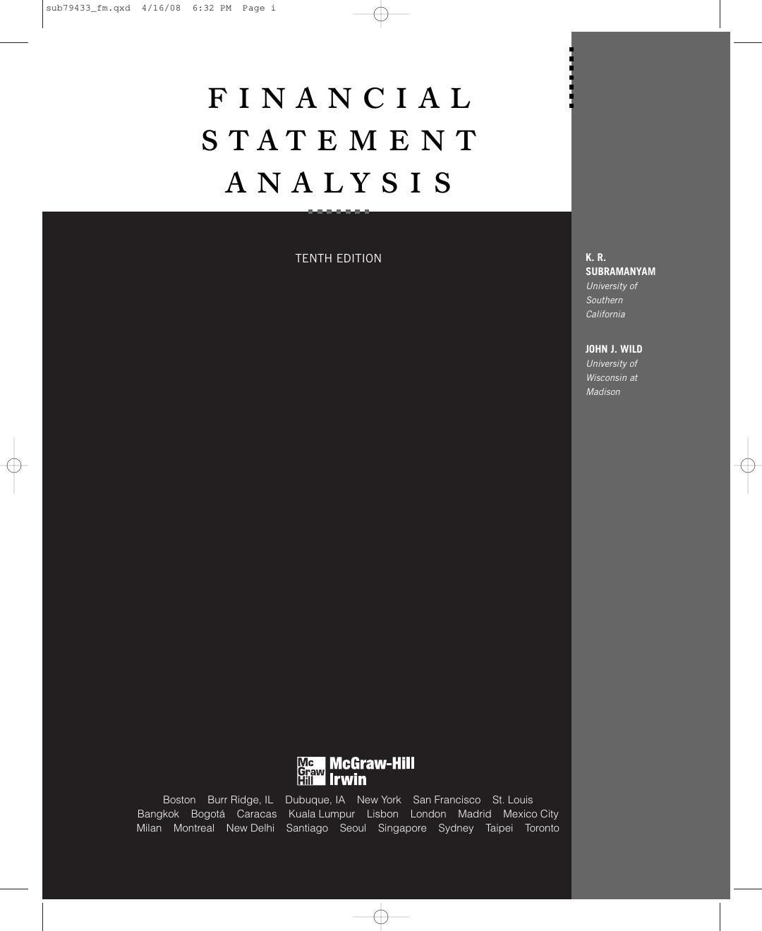 Preview page 4 of Financial Statement Analysis 10th Edition By K.Subramanyam, John Wild