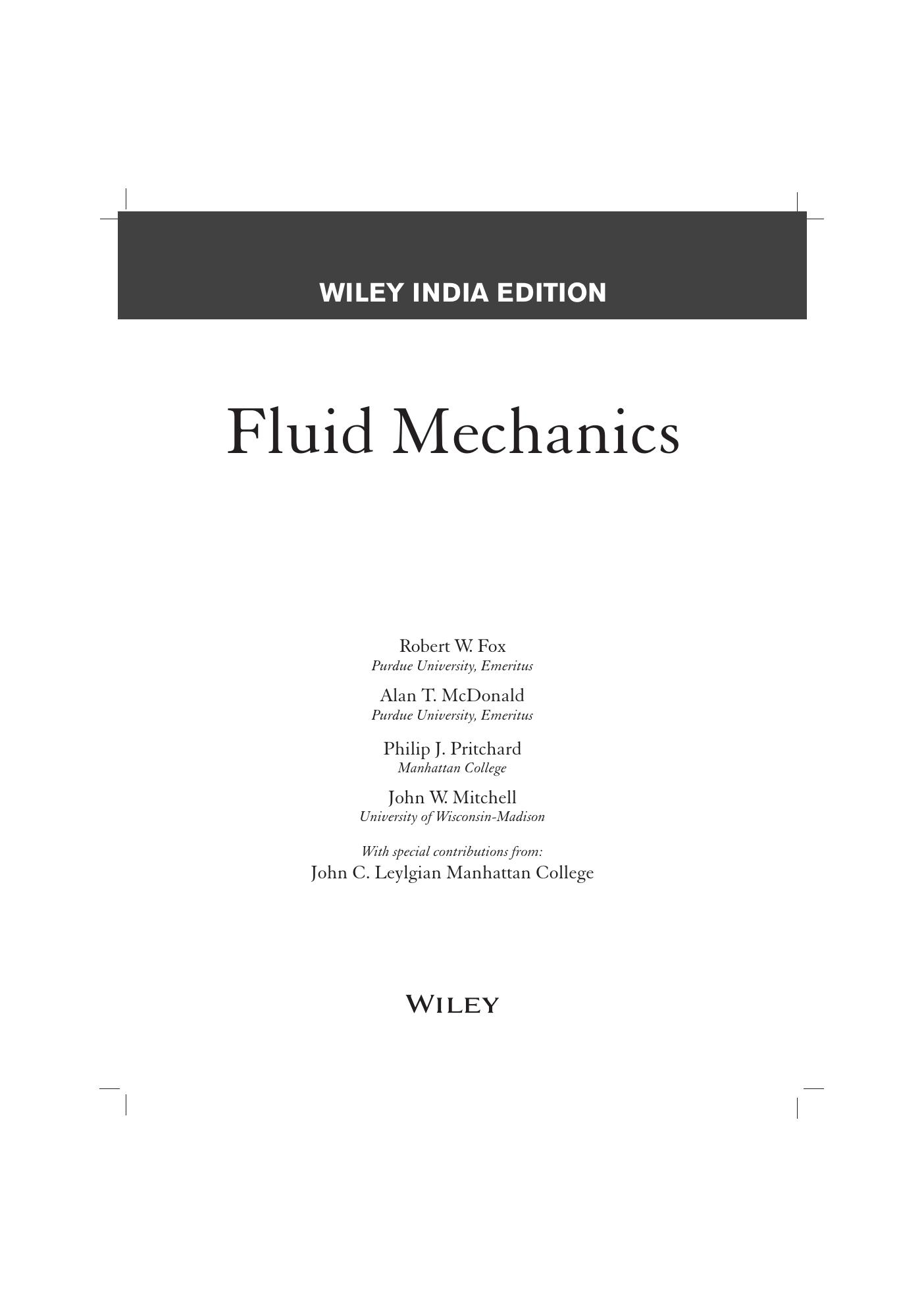 Preview page 4 of Fluid Mechanics 9th Edition By Robert Fox, Alan Mcdonald